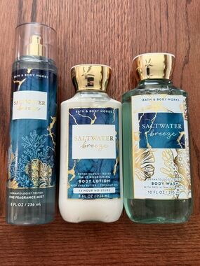 Bath & Body Works Saltwater Breeze Body Mist, Lotion & Body Wash NEW